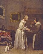 Adriaan de Lelie Dame, die sich die Hande wascht oil on canvas